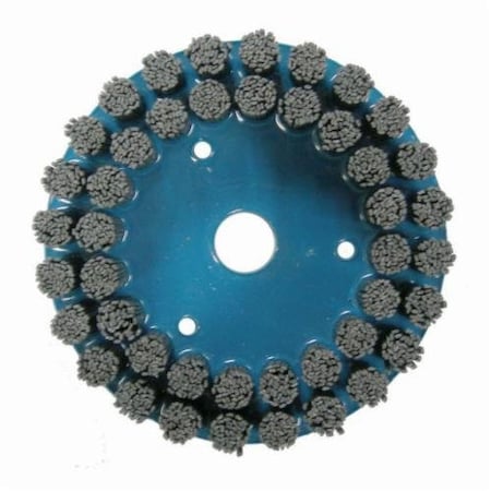 Nylox Disc Brush, Crimped Composite Back Rectangle Straight, 6 in Brush Dia, 7/8 in Center Hole, Silicon C 85862